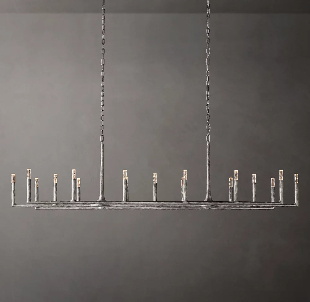 Thaddeus Linear Chandelier 96" 17-Lights For Living Room