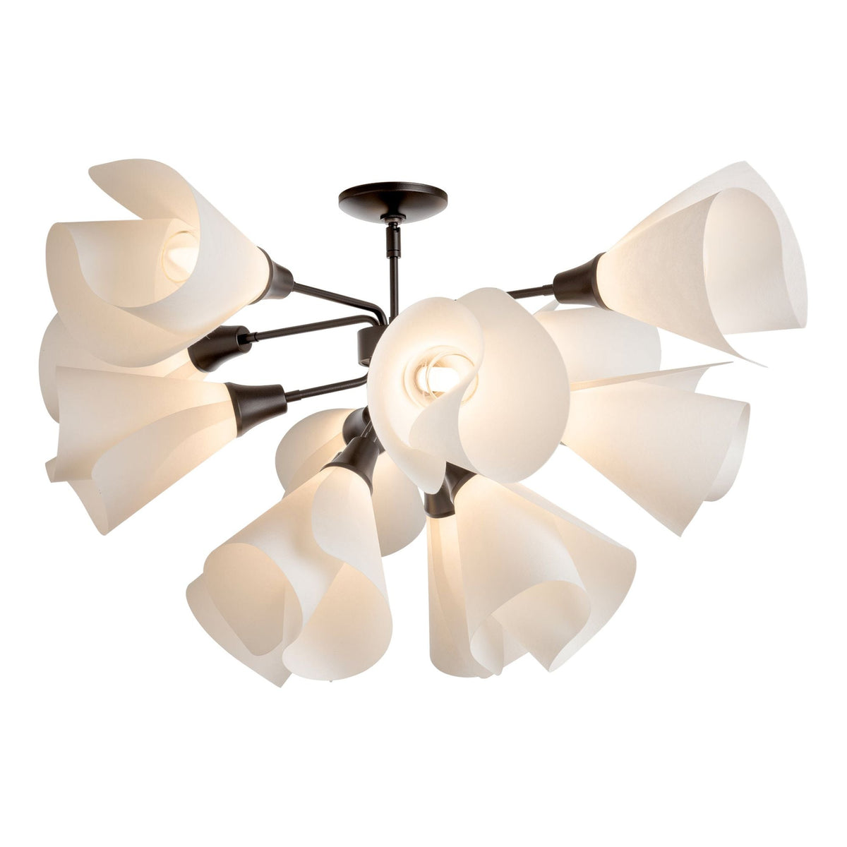 Mobius 12-Light Semi-Flush 12-Light Spun Frost (SH) in Dark Smoke