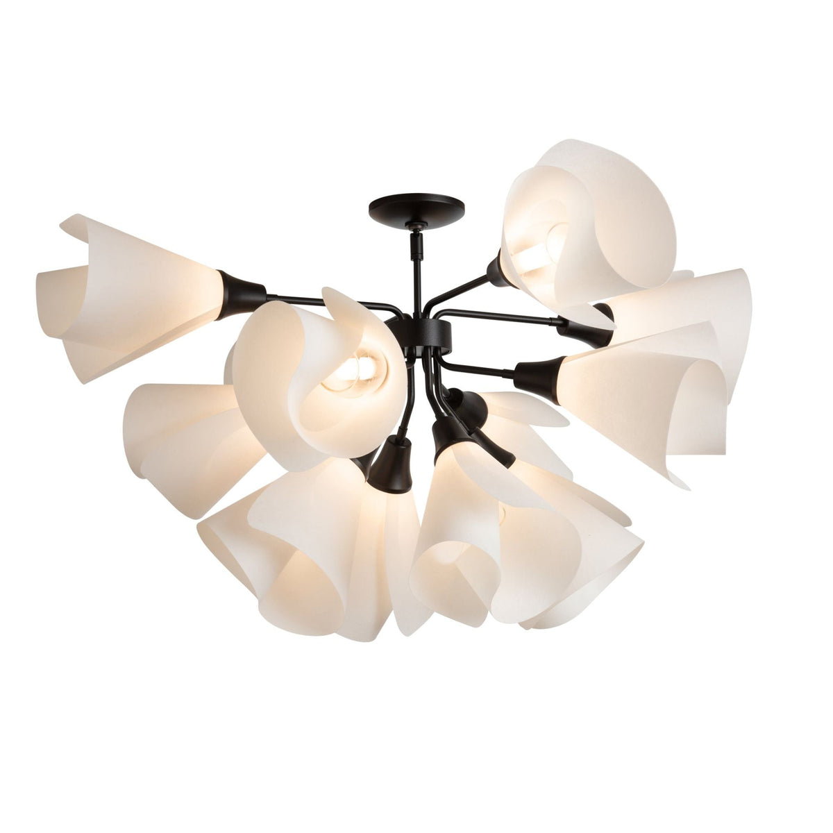 Mobius 12-Light Semi-Flush 12-Light Spun Frost (SH) in Black