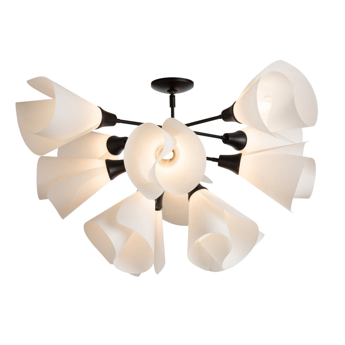 Mobius 12-Light Semi-Flush 12-Light Spun Frost (SH) in Black