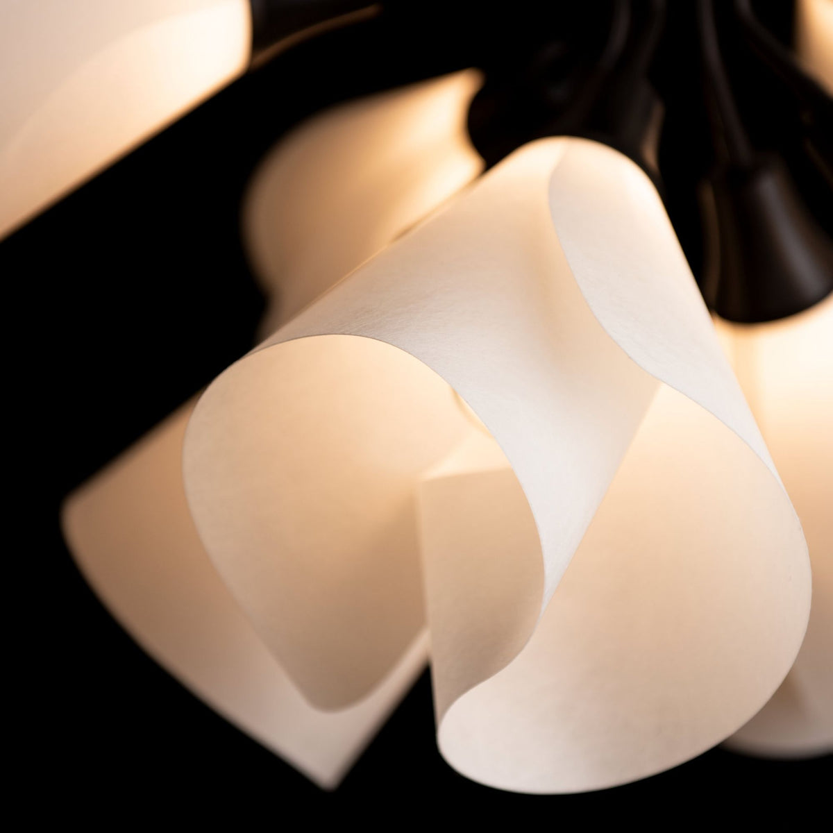 Mobius 12-Light Semi-Flush 12-Light Spun Frost (SH) in Black