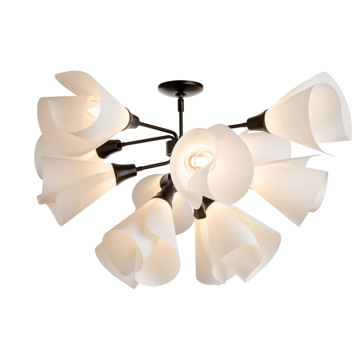 Mobius 12-Light Semi-Flush 12-Light Spun Frost (SH) in Oil Rubbed Bronze