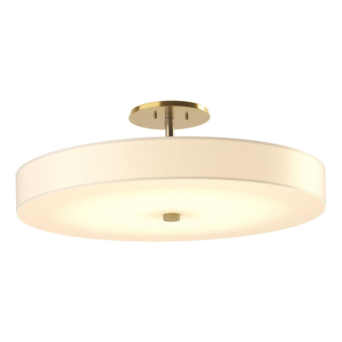 Disq Large LED Semi-Flush LED Spun Frost (SH) in Modern Brass