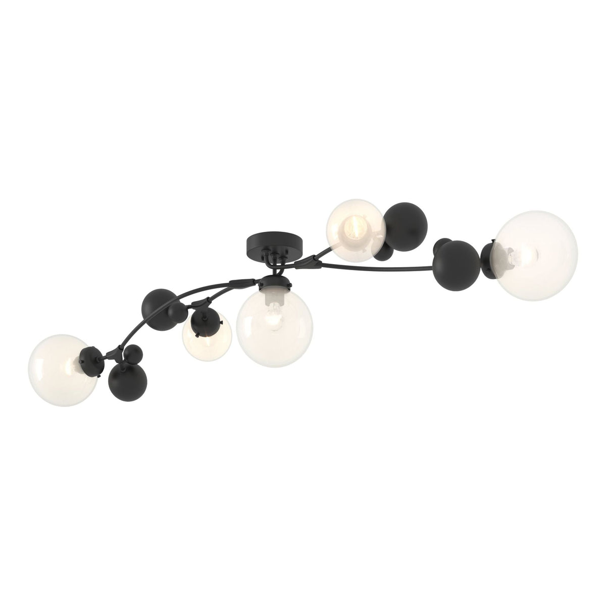 Sprig Semi-Flush 5-Light Opaline Glass (WF) in Black