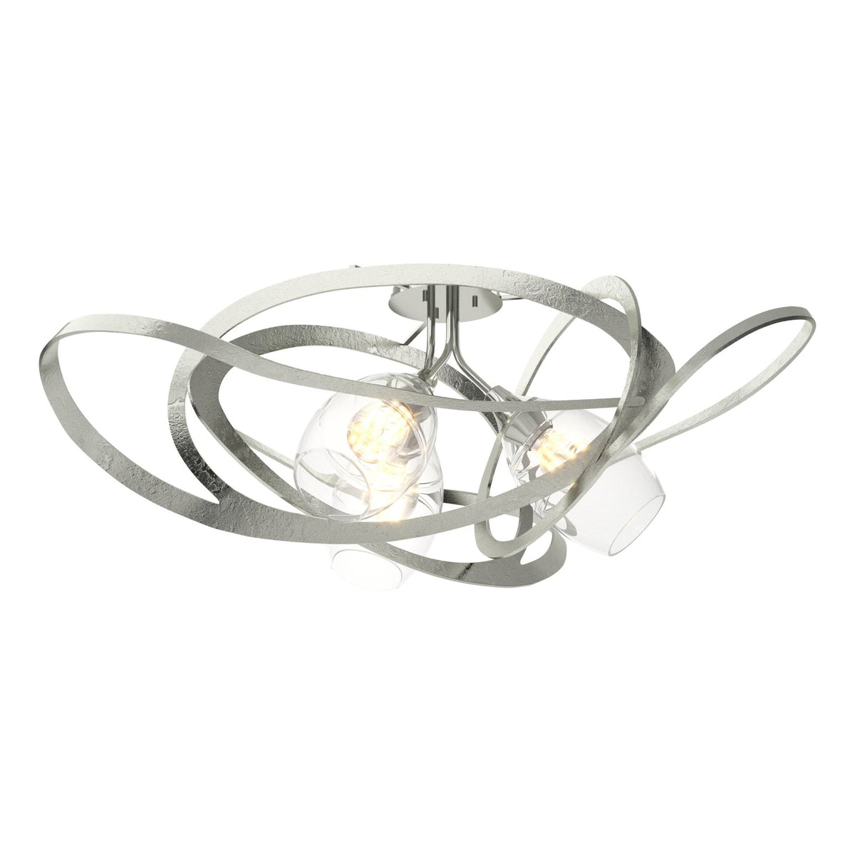 Nest Semi-Flush 3-Light Clear Glass (ZM) in Sterling