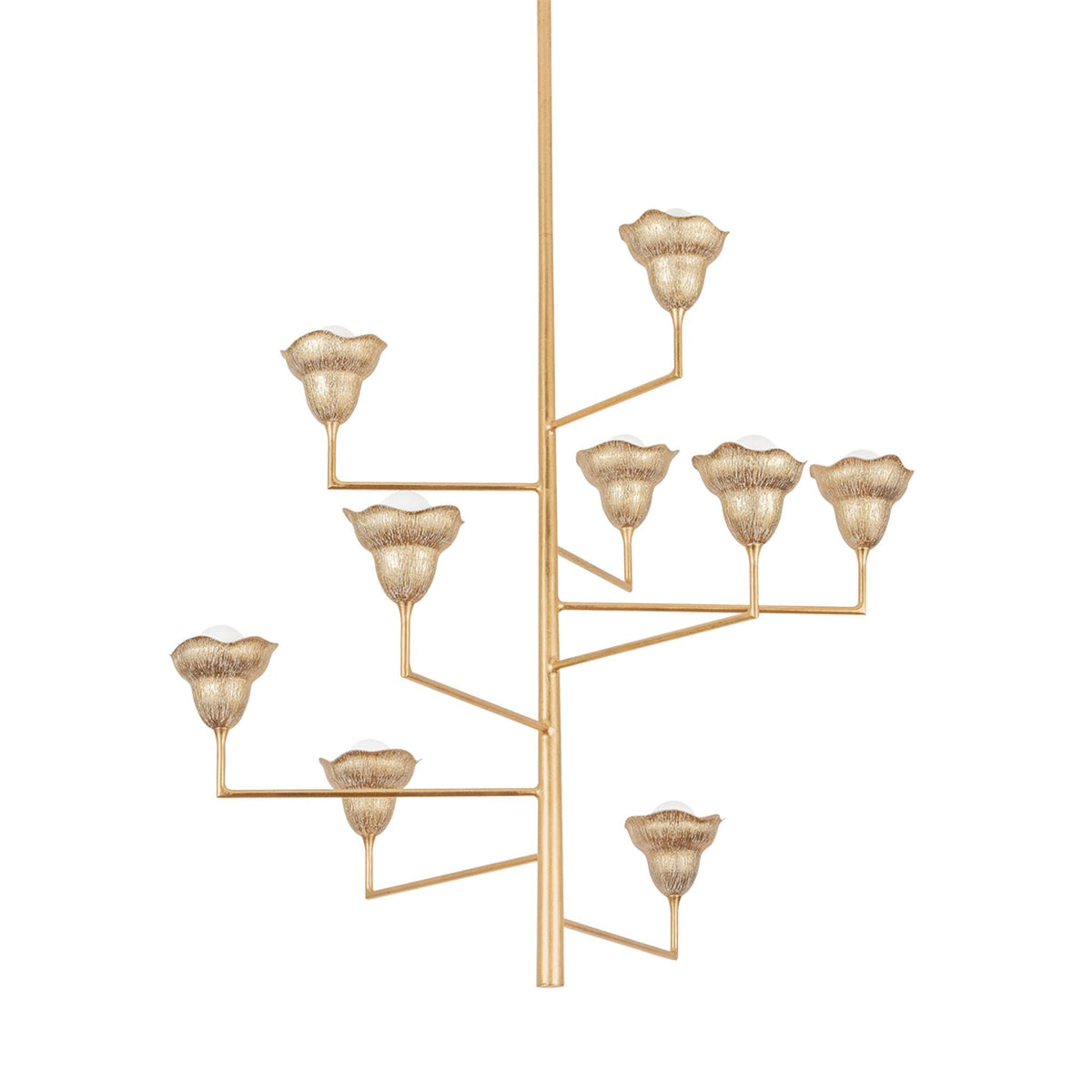 Alora 9-Light Chandelier in Vintage Gold Leaf/Gilded Ivory 44L x 44W x 44.75H