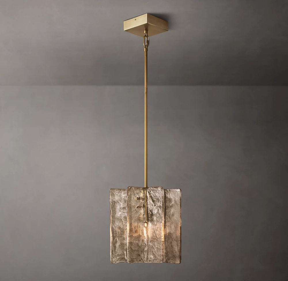 Lattice smoke glass pendant