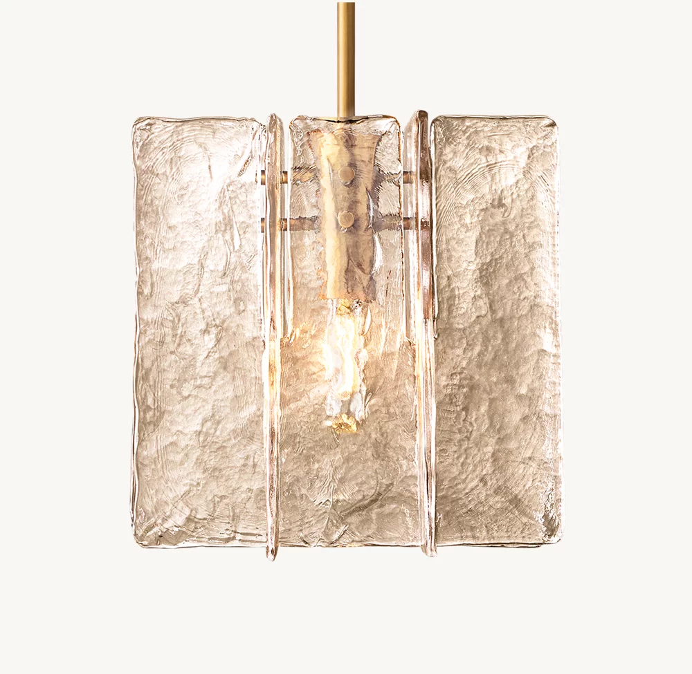 Lattice smoke glass pendant