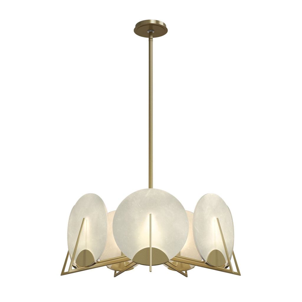 Callisto 7-Light Pendant 7-Light Alabaster in Modern Brass