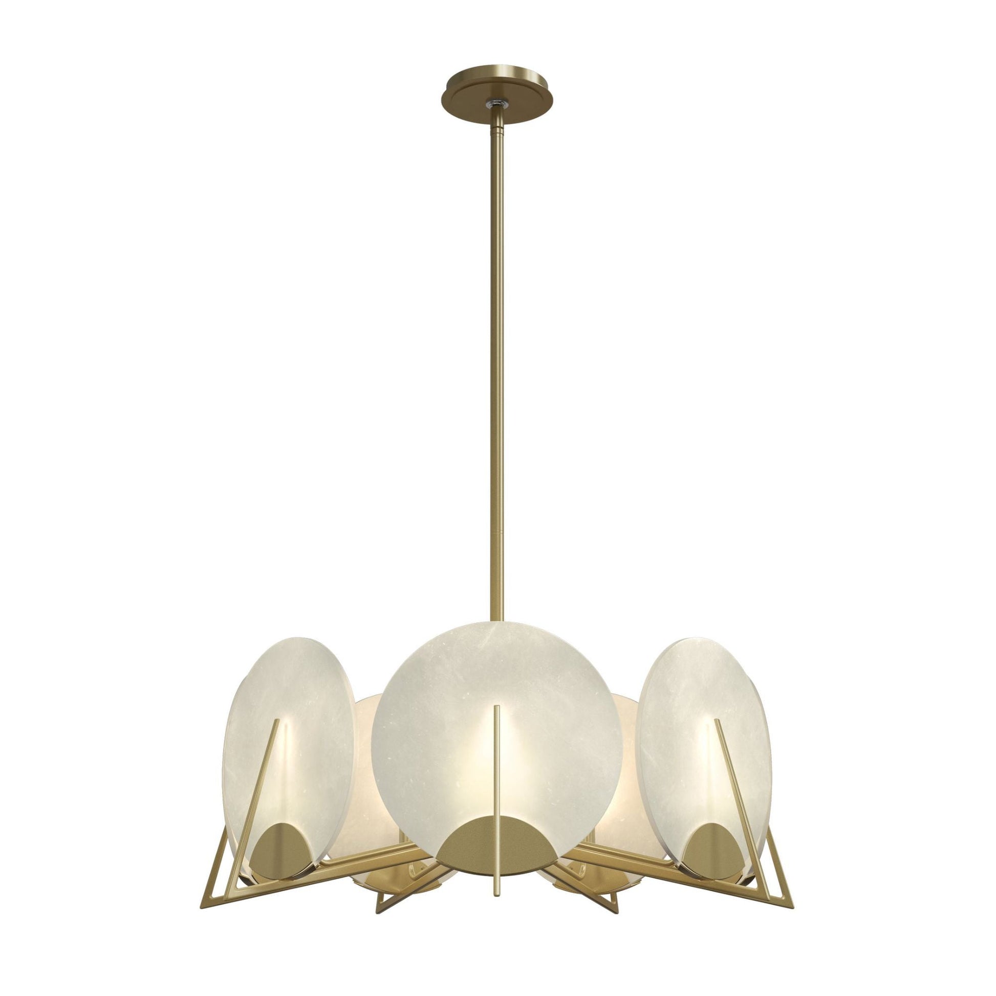 Callisto 7-Light Pendant 7-Light Alabaster in Modern Brass