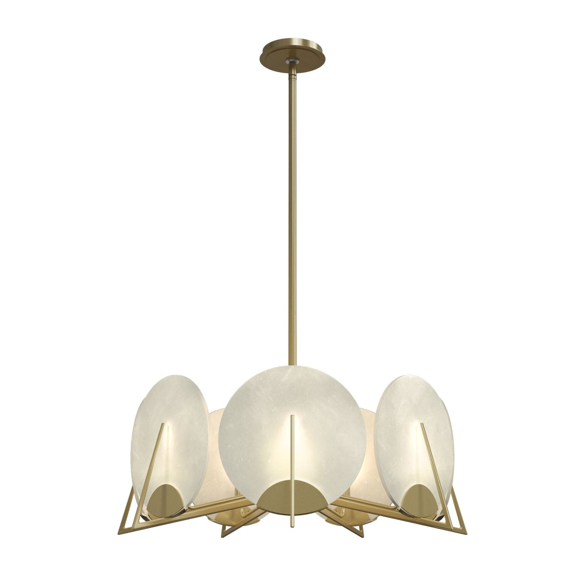 Callisto 7-Light Pendant 7-Light Alabaster in Modern Brass