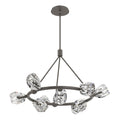 Gatsby 9-Light Ring Pendant 9-Light Crystal in Dark Smoke
