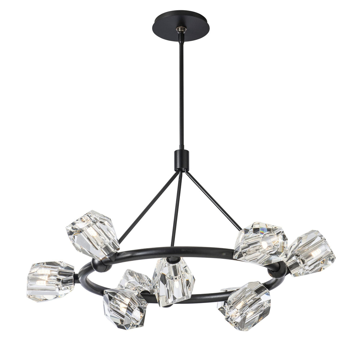 Gatsby 9-Light Ring Pendant 9-Light Crystal in Black