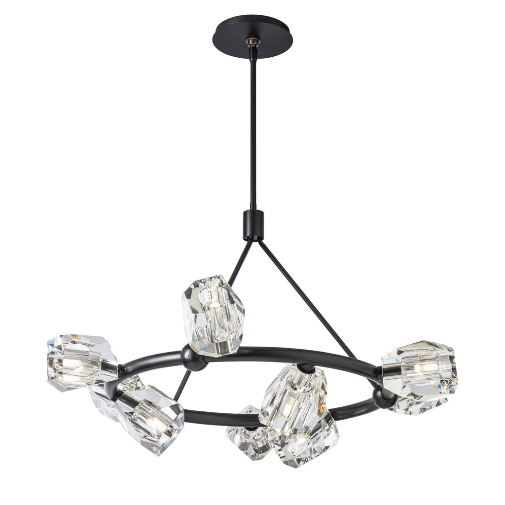 Gatsby 9-Light Ring Pendant 9-Light Crystal in Black
