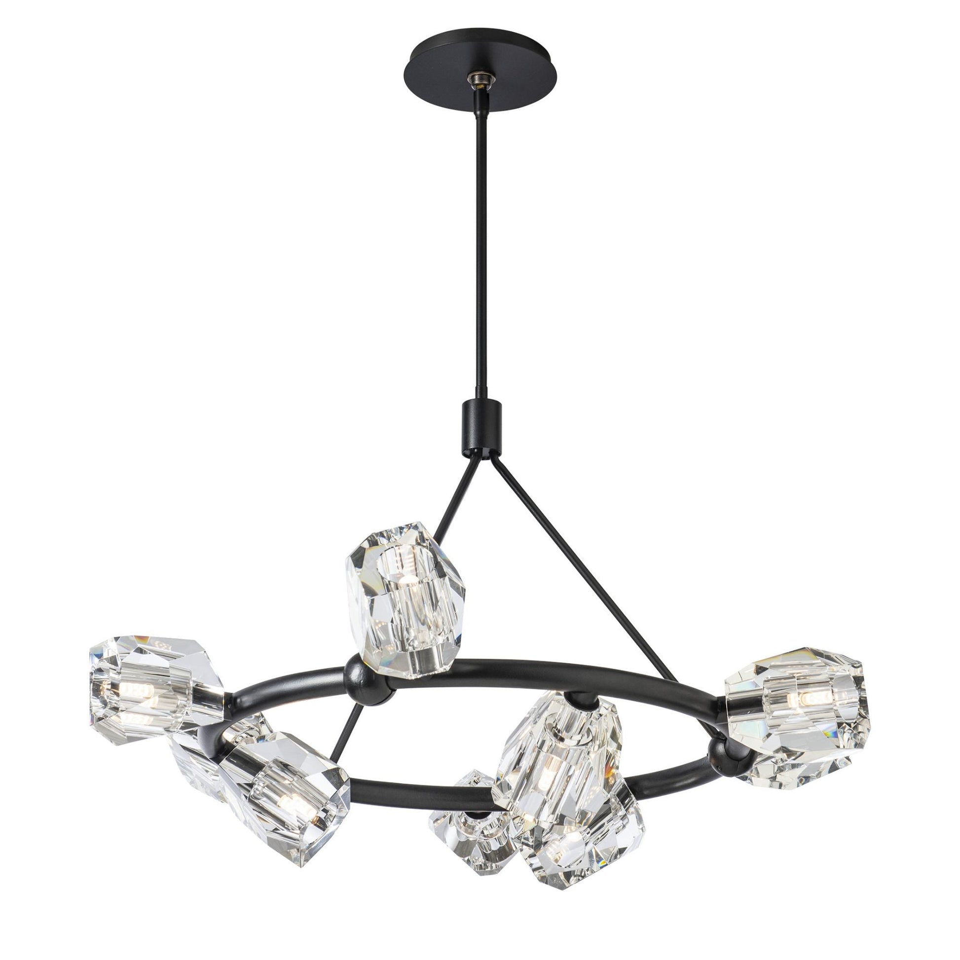 Gatsby 9-Light Ring Pendant 9-Light Crystal in Black