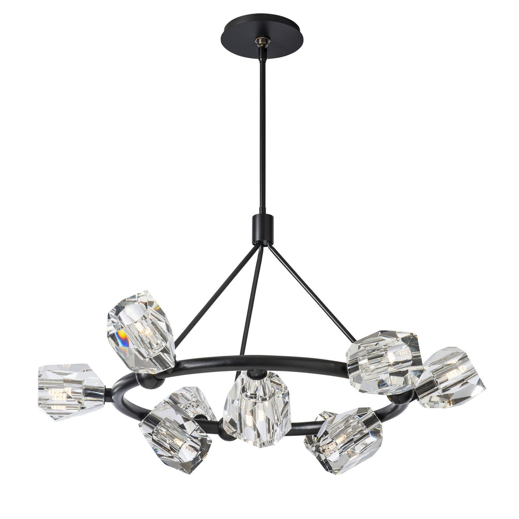 Gatsby 9-Light Ring Pendant 9-Light Crystal in Black
