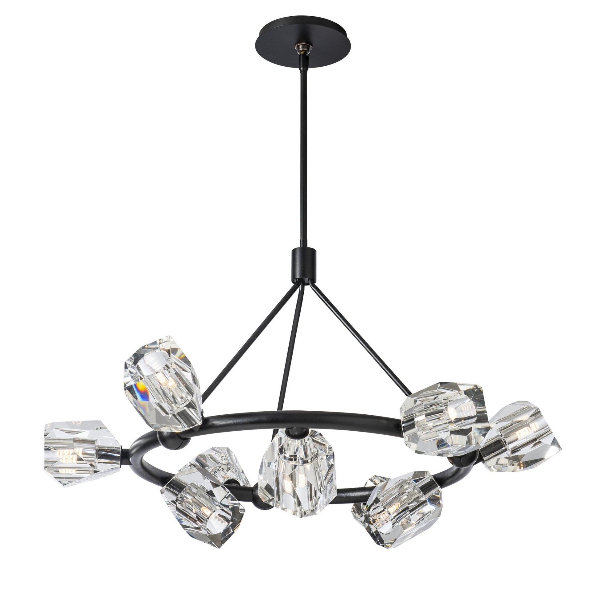 Gatsby 9-Light Ring Pendant 9-Light Crystal in Black
