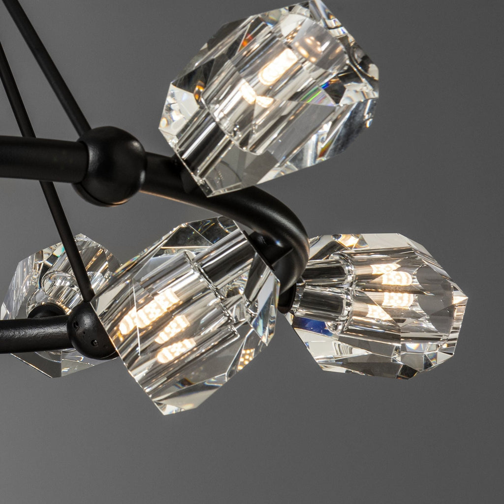 Gatsby 9-Light Ring Pendant 9-Light Crystal in Black