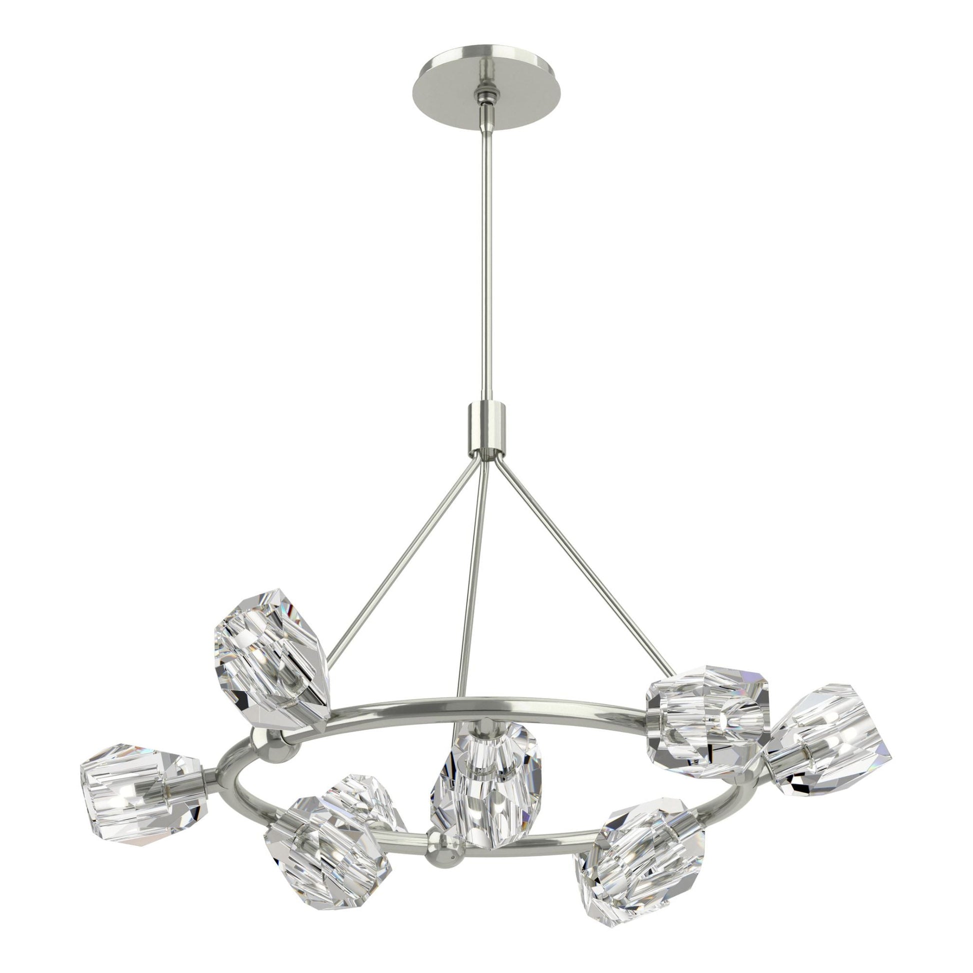 Gatsby 9-Light Ring Pendant 9-Light Crystal in Sterling