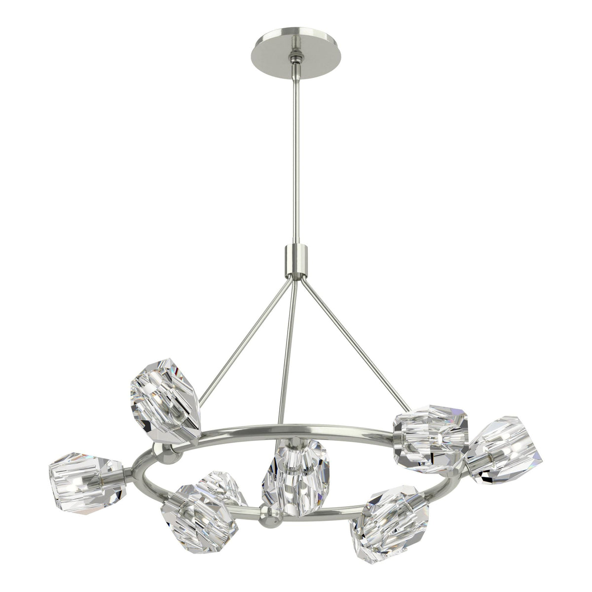 Gatsby 9-Light Ring Pendant 9-Light Crystal in Sterling