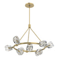 Gatsby 9-Light Ring Pendant 9-Light Crystal in Modern Brass