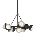 Brooklyn 9-Light Double Shade Ring Pendant 9-Light Sterling Accent Opal Glass (GG) in Black