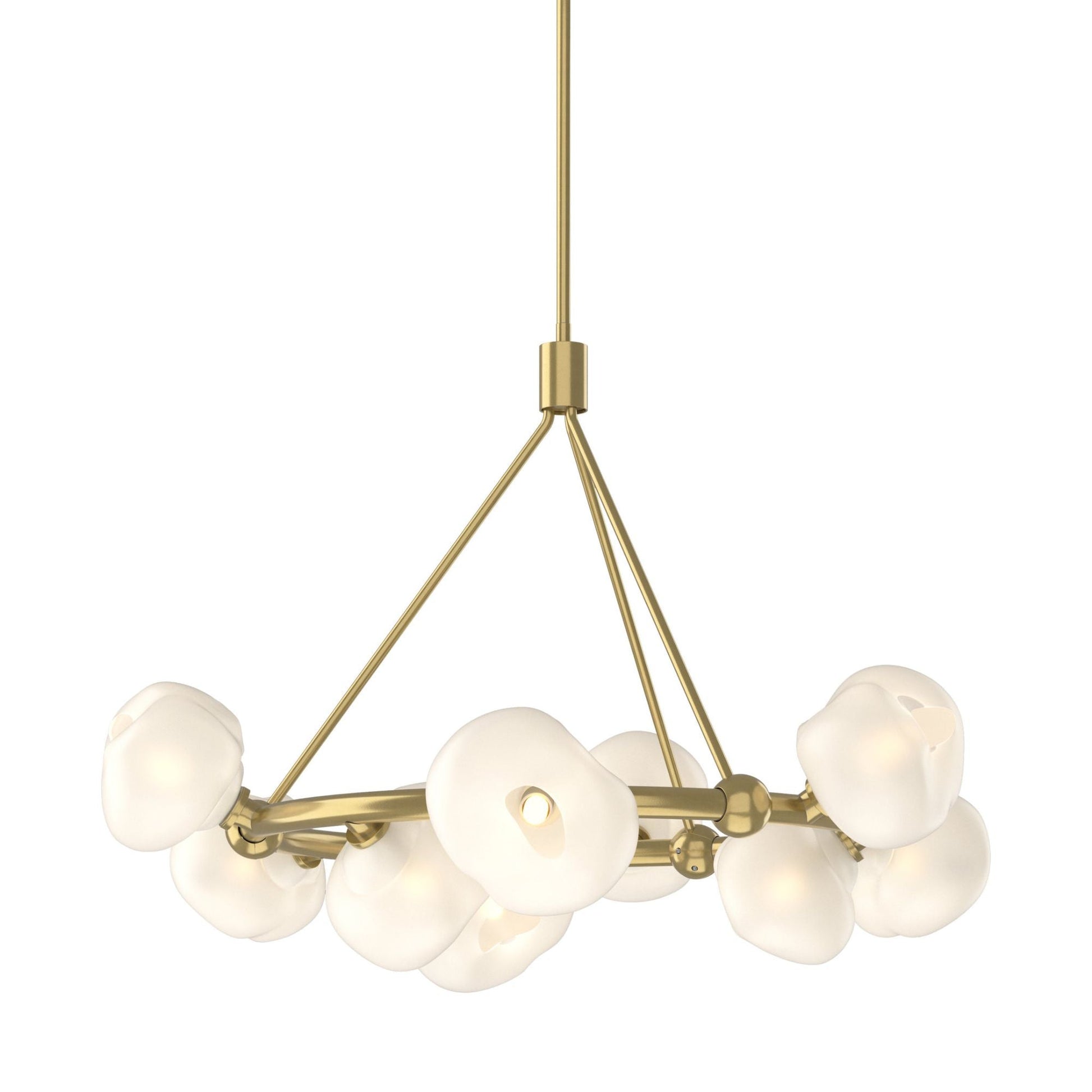 Ume 9-Light Ring Pendant 9-Light Frosted Glass (FD) in Modern Brass