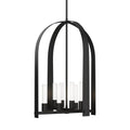 Triomphe 8-Light Pendant 8-Light Frosted Glass (FD) in Black