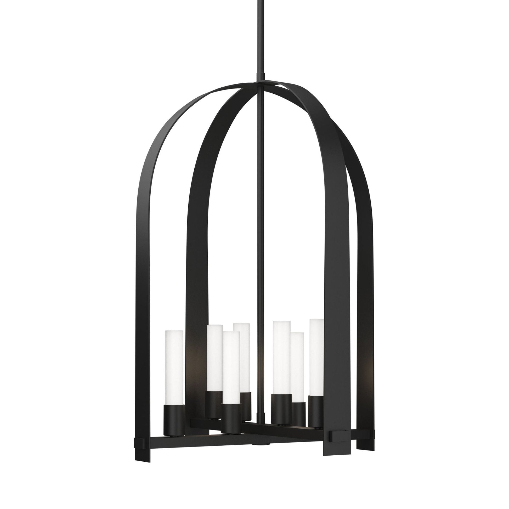 Triomphe 8-Light Pendant 8-Light Frosted Glass (FD) in Black