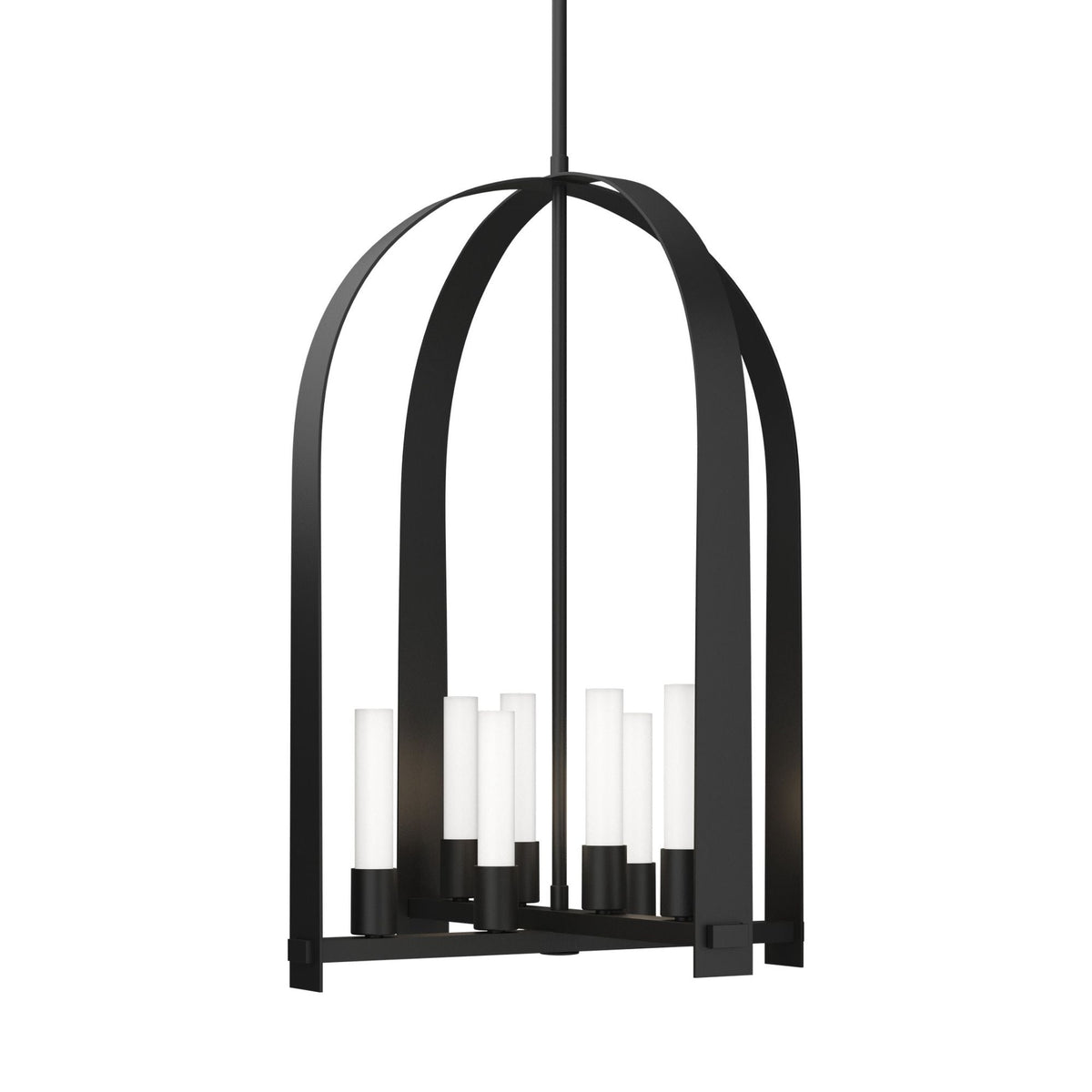 Triomphe 8-Light Pendant 8-Light Frosted Glass (FD) in Black