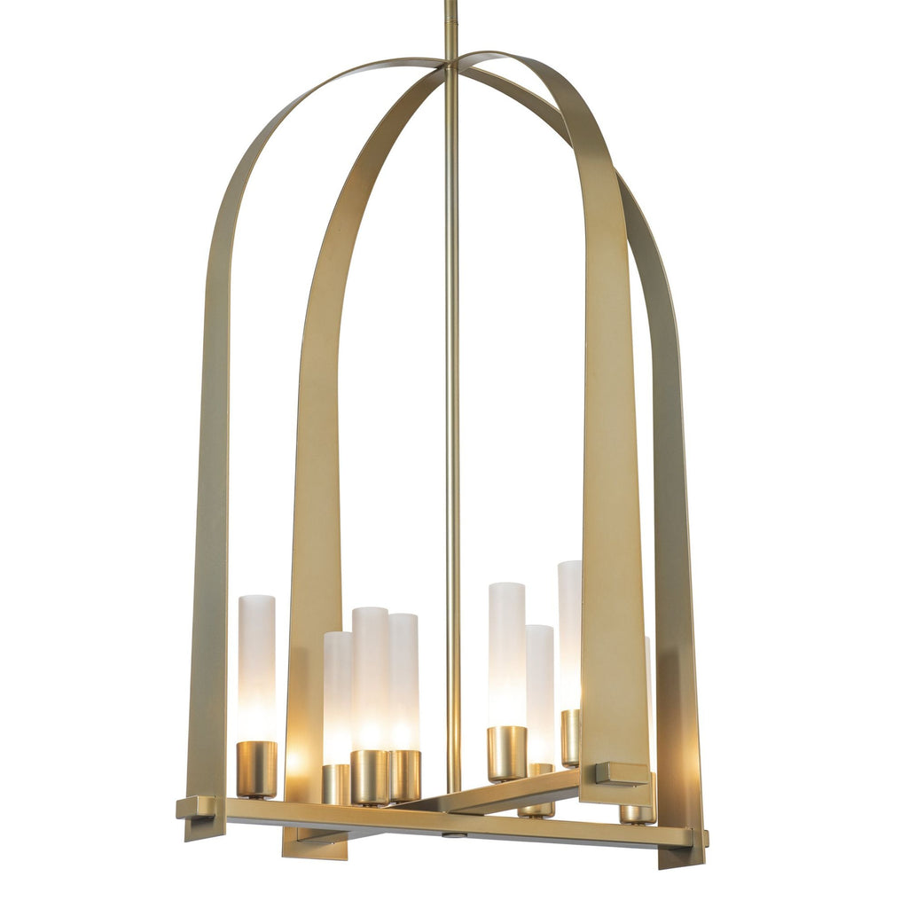 Triomphe 8-Light Pendant 8-Light Frosted Glass (FD) in Modern Brass