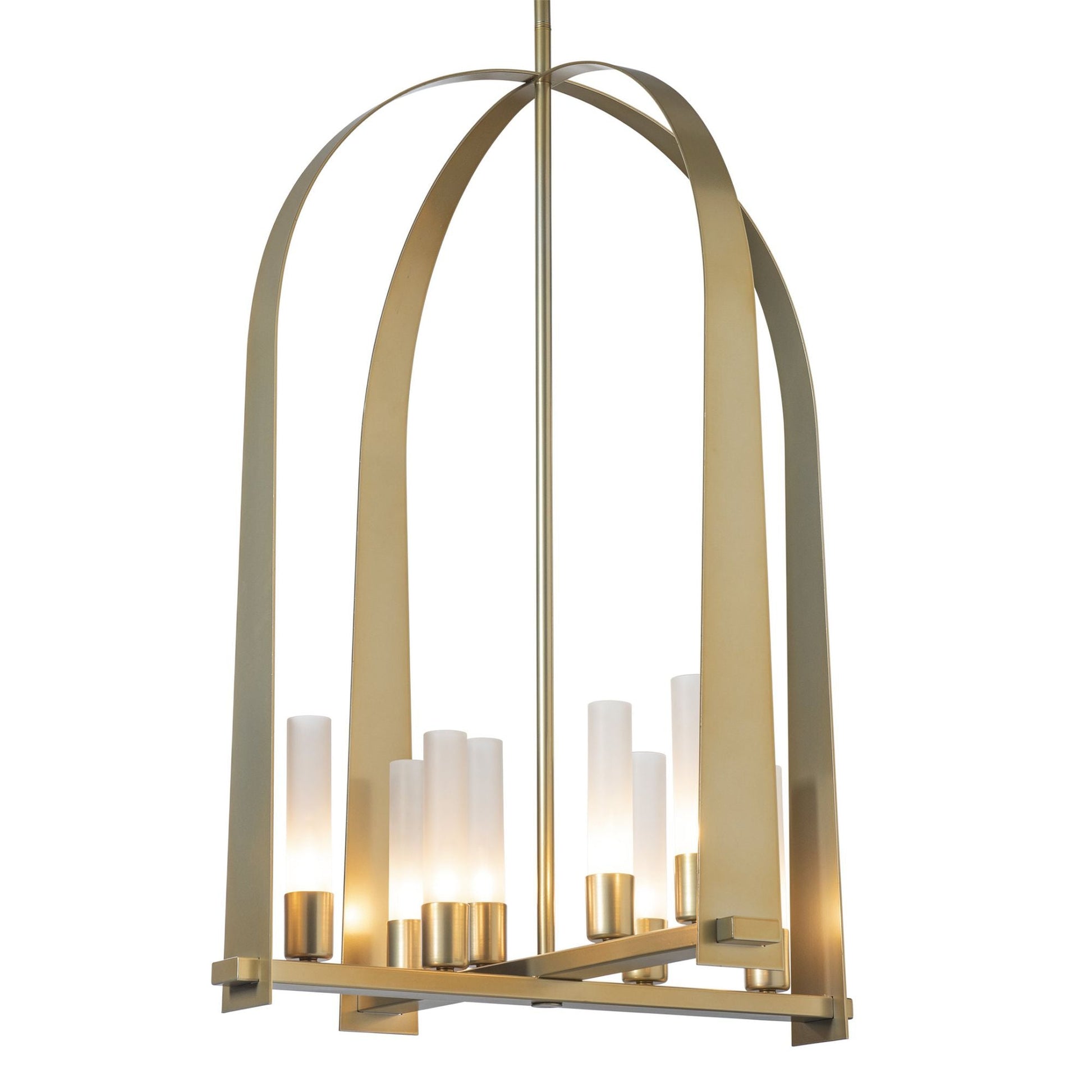 Triomphe 8-Light Pendant 8-Light Frosted Glass (FD) in Modern Brass