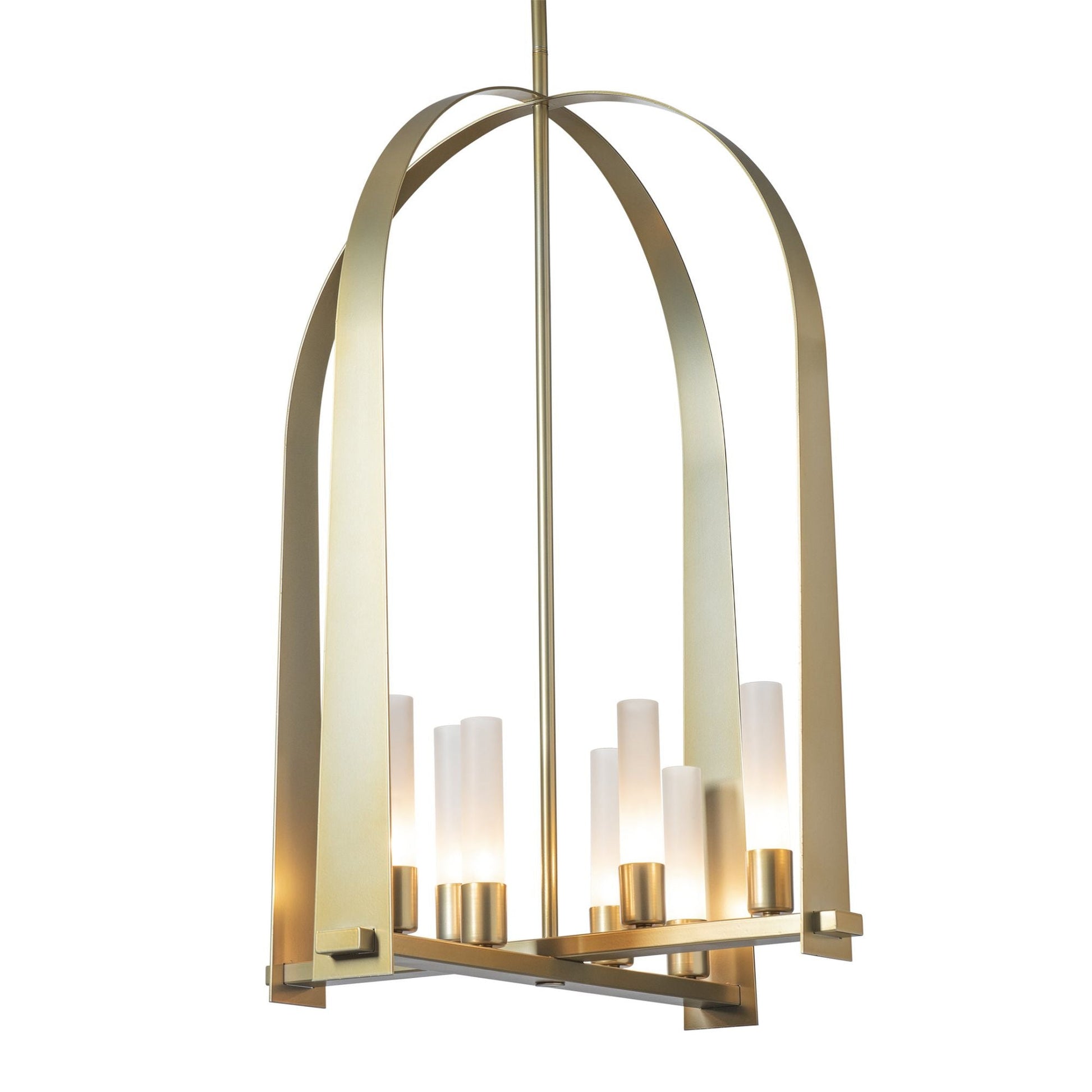 Triomphe 8-Light Pendant 8-Light Frosted Glass (FD) in Modern Brass