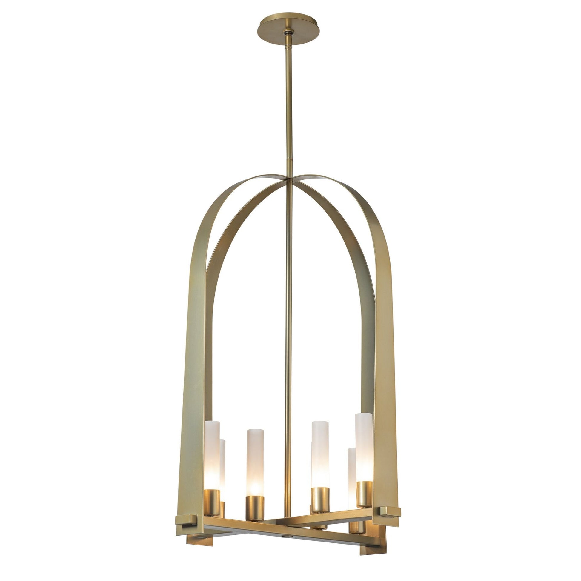 Triomphe 8-Light Pendant 8-Light Frosted Glass (FD) in Modern Brass