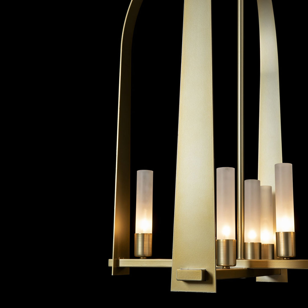 Triomphe 8-Light Pendant 8-Light Frosted Glass (FD) in Modern Brass
