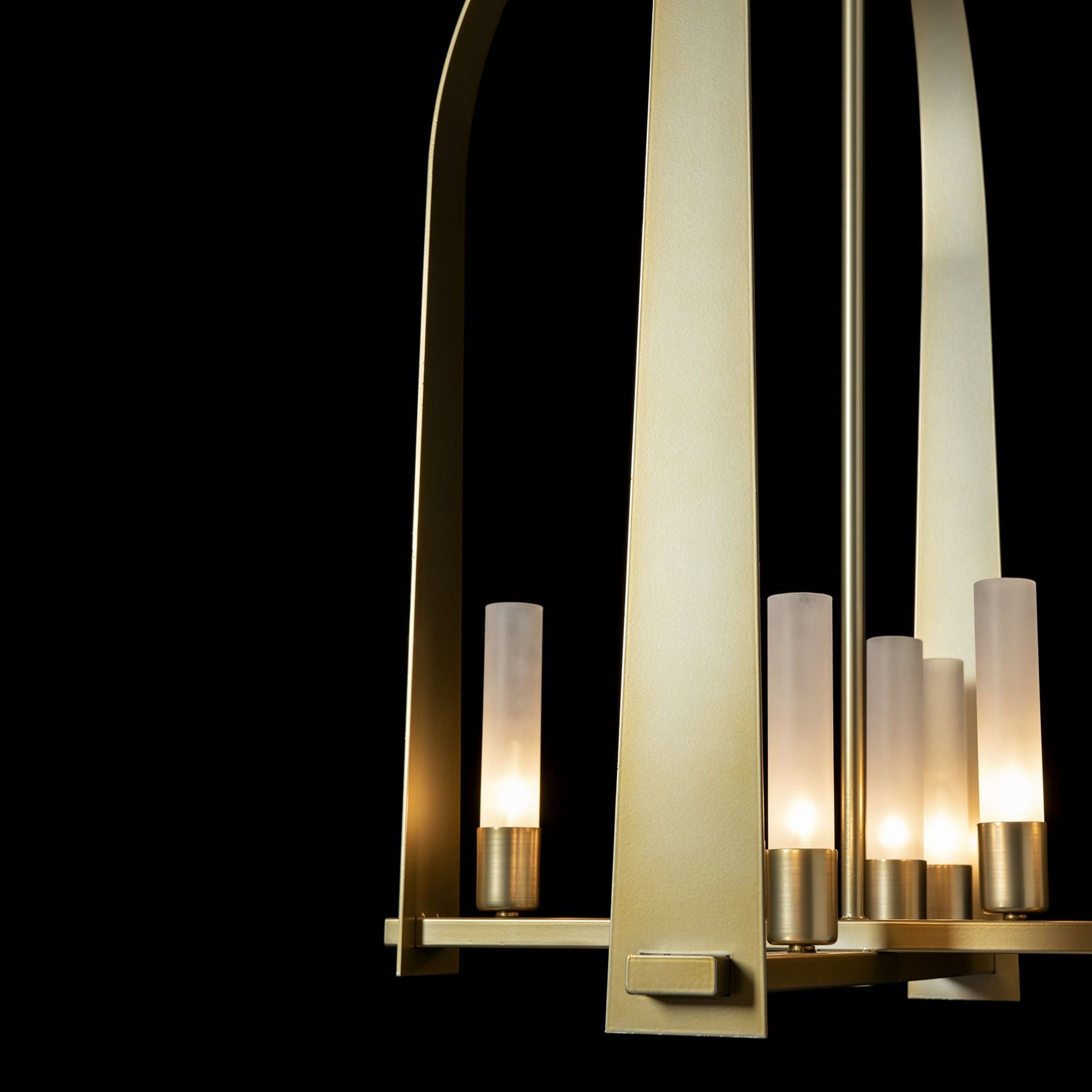 Triomphe 8-Light Pendant 8-Light Frosted Glass (FD) in Modern Brass