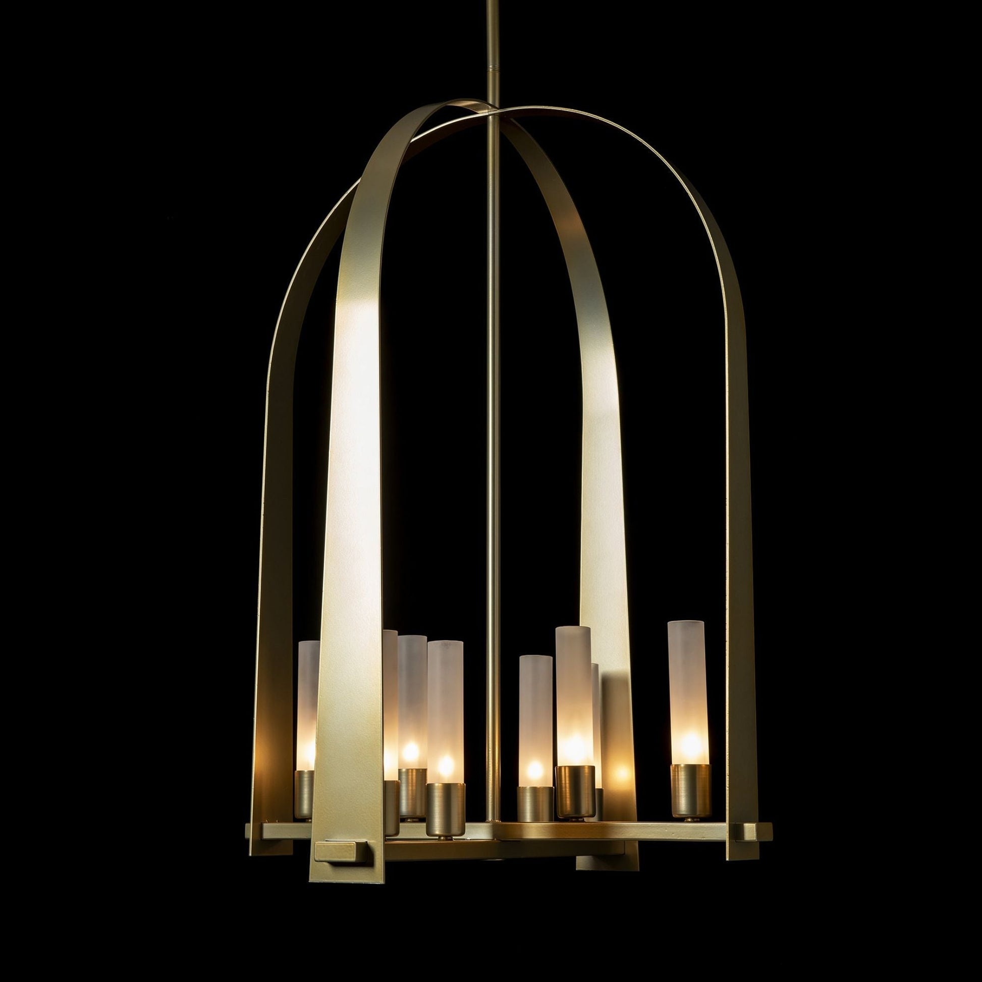 Triomphe 8-Light Pendant 8-Light Frosted Glass (FD) in Modern Brass