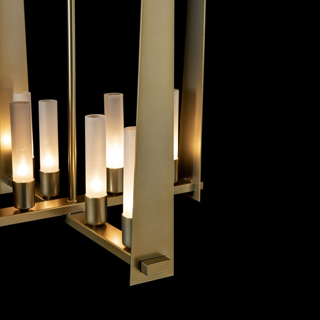 Triomphe 8-Light Pendant 8-Light Frosted Glass (FD) in Modern Brass