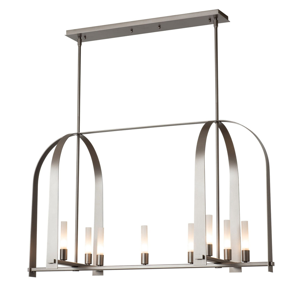 Triomphe 9-Light Linear Pendant 9-Light Frosted Glass (FD) in Dark Smoke