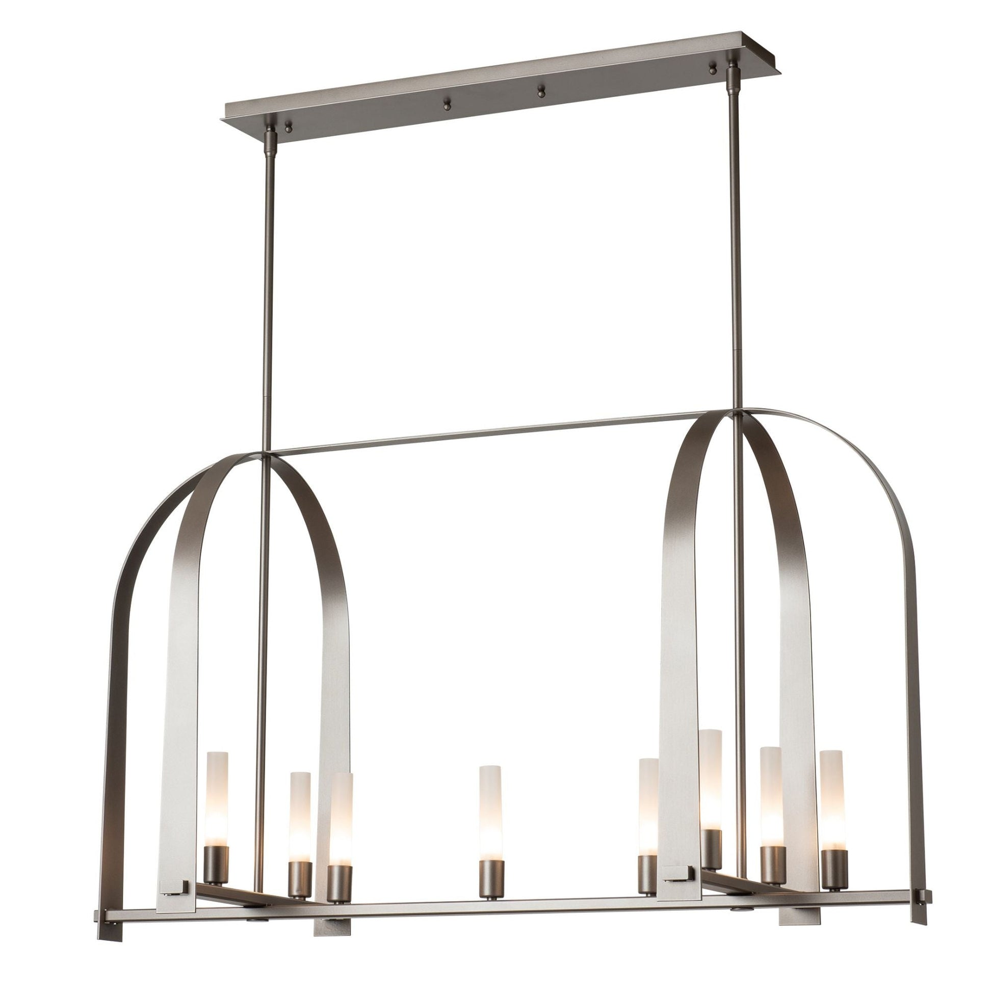 Triomphe 9-Light Linear Pendant 9-Light Frosted Glass (FD) in Dark Smoke