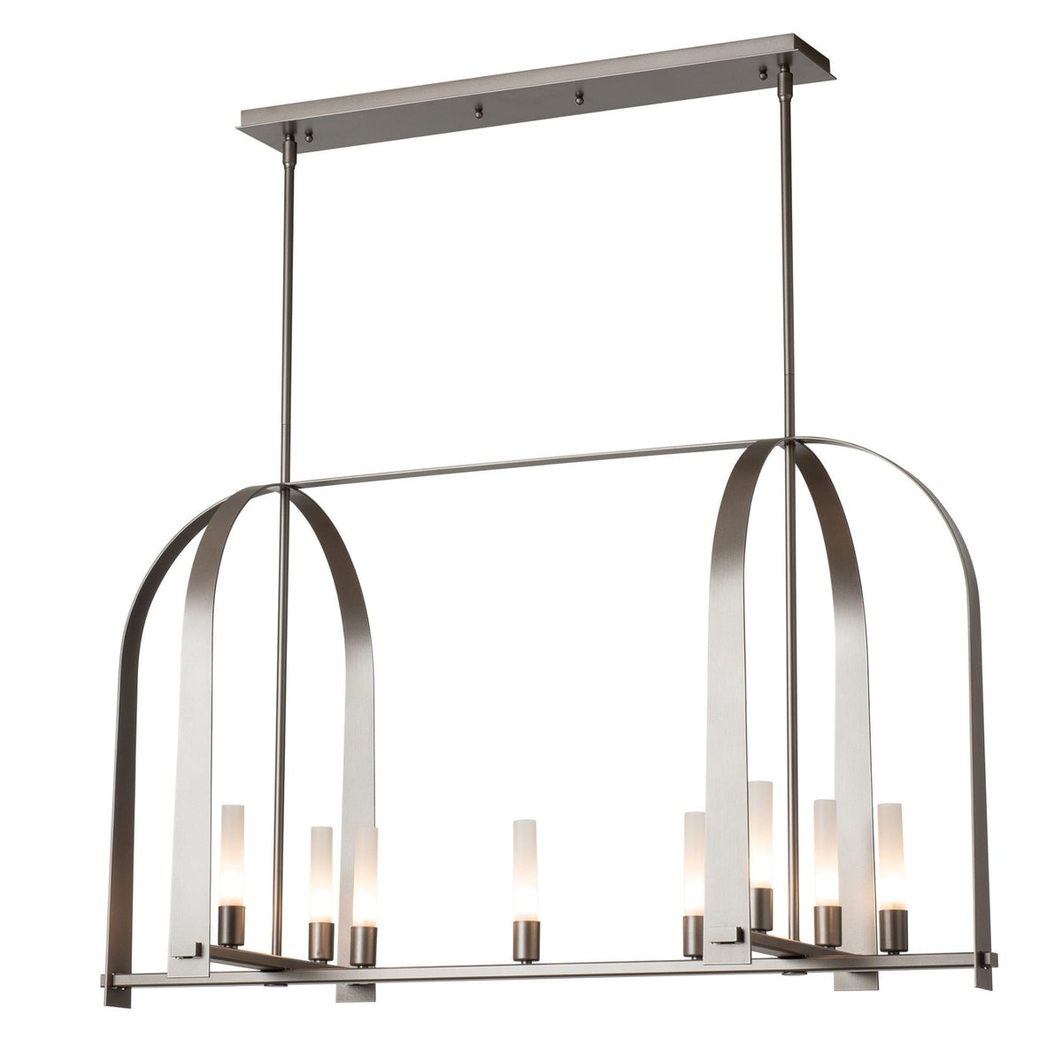 Triomphe 9-Light Linear Pendant 9-Light Frosted Glass (FD) in Dark Smoke