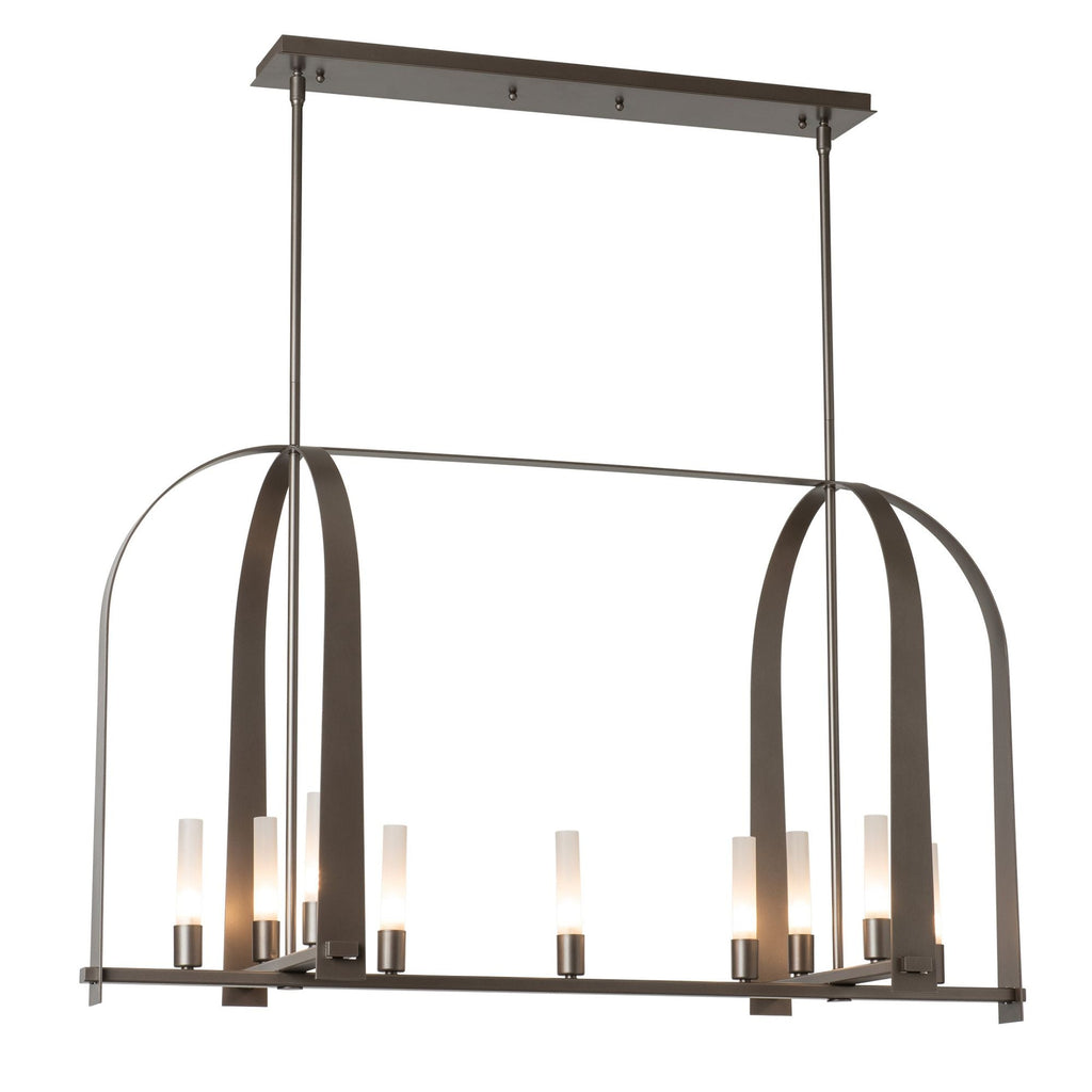 Triomphe 9-Light Linear Pendant 9-Light Frosted Glass (FD) in Dark Smoke