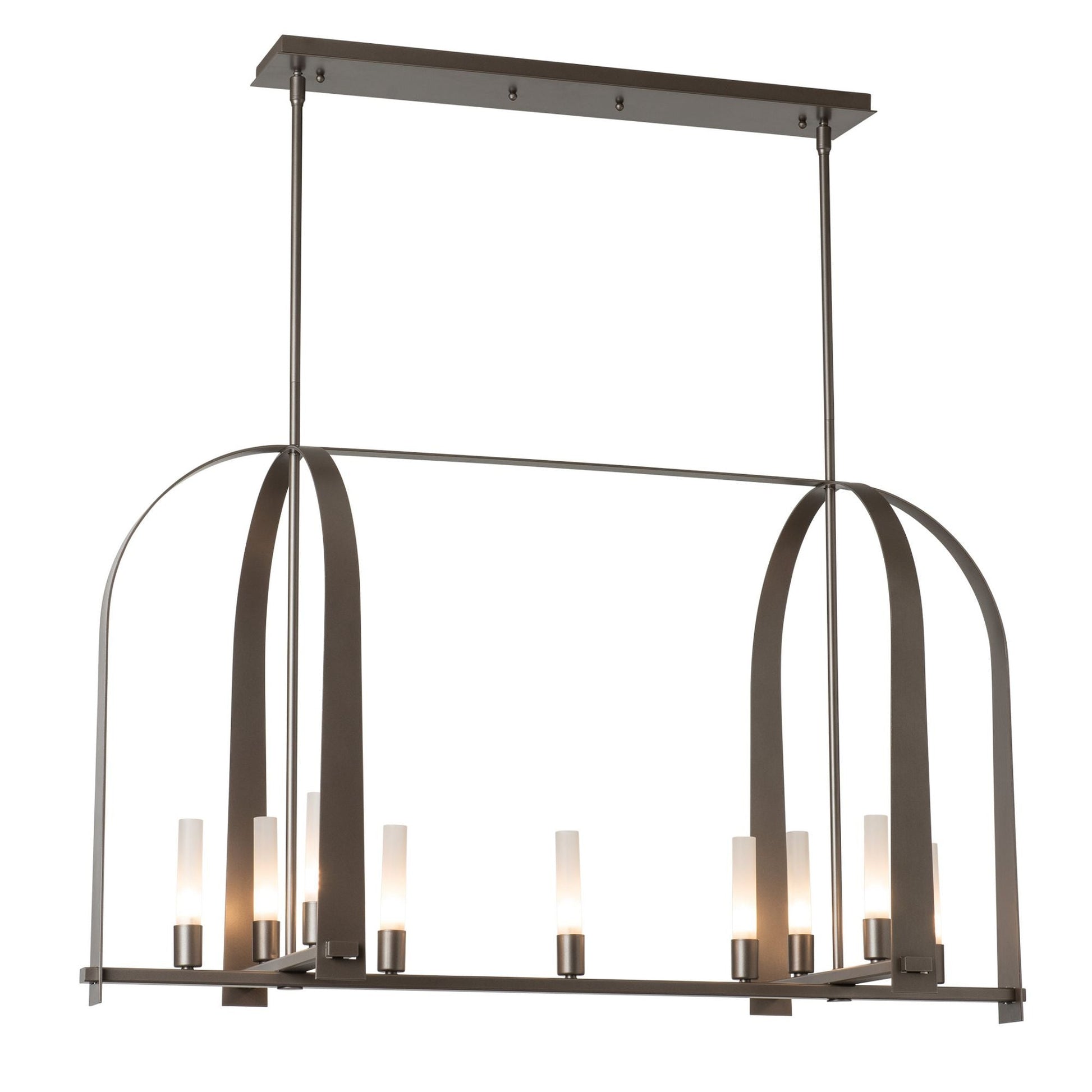 Triomphe 9-Light Linear Pendant 9-Light Frosted Glass (FD) in Dark Smoke