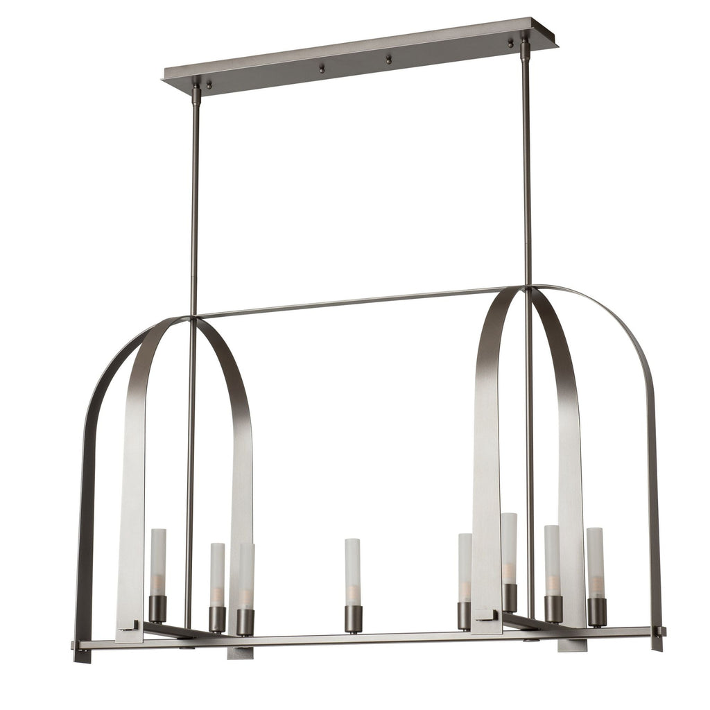Triomphe 9-Light Linear Pendant 9-Light Frosted Glass (FD) in Dark Smoke