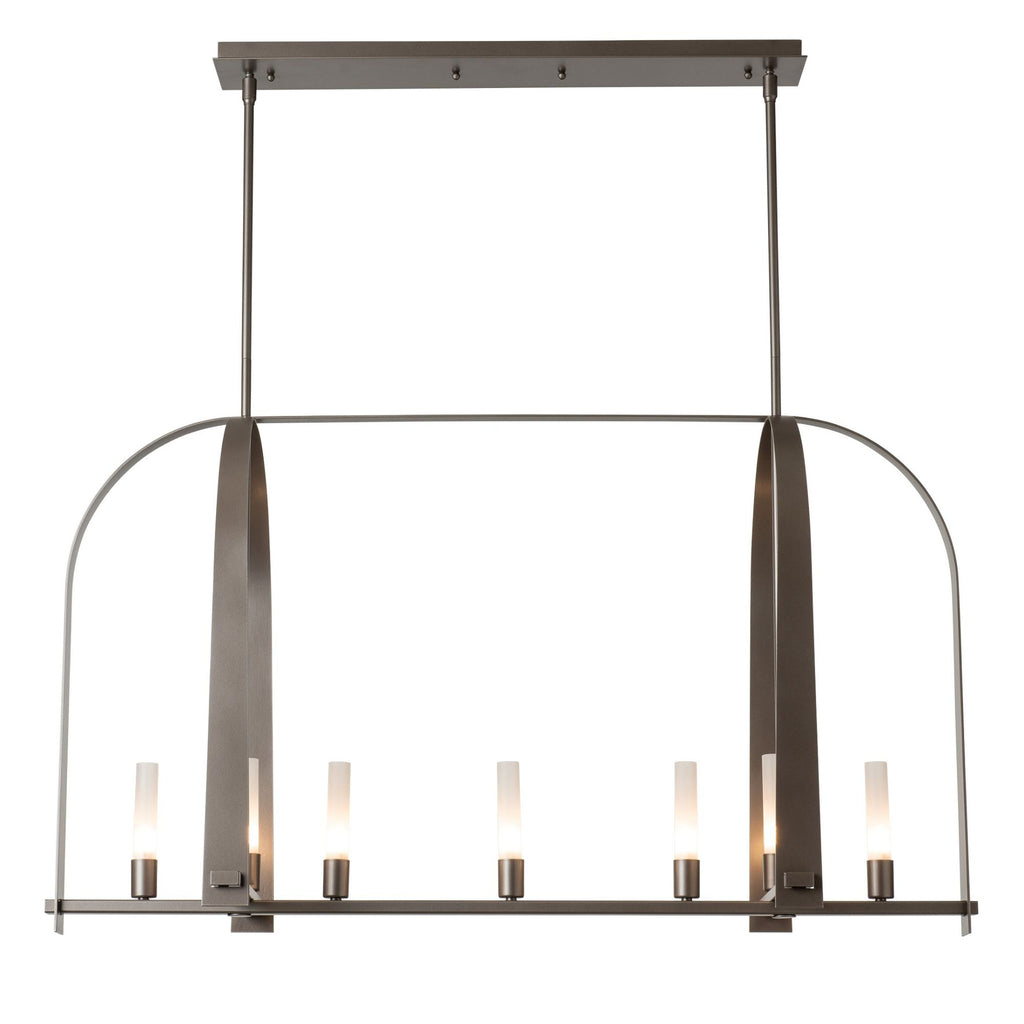 Triomphe 9-Light Linear Pendant 9-Light Frosted Glass (FD) in Dark Smoke