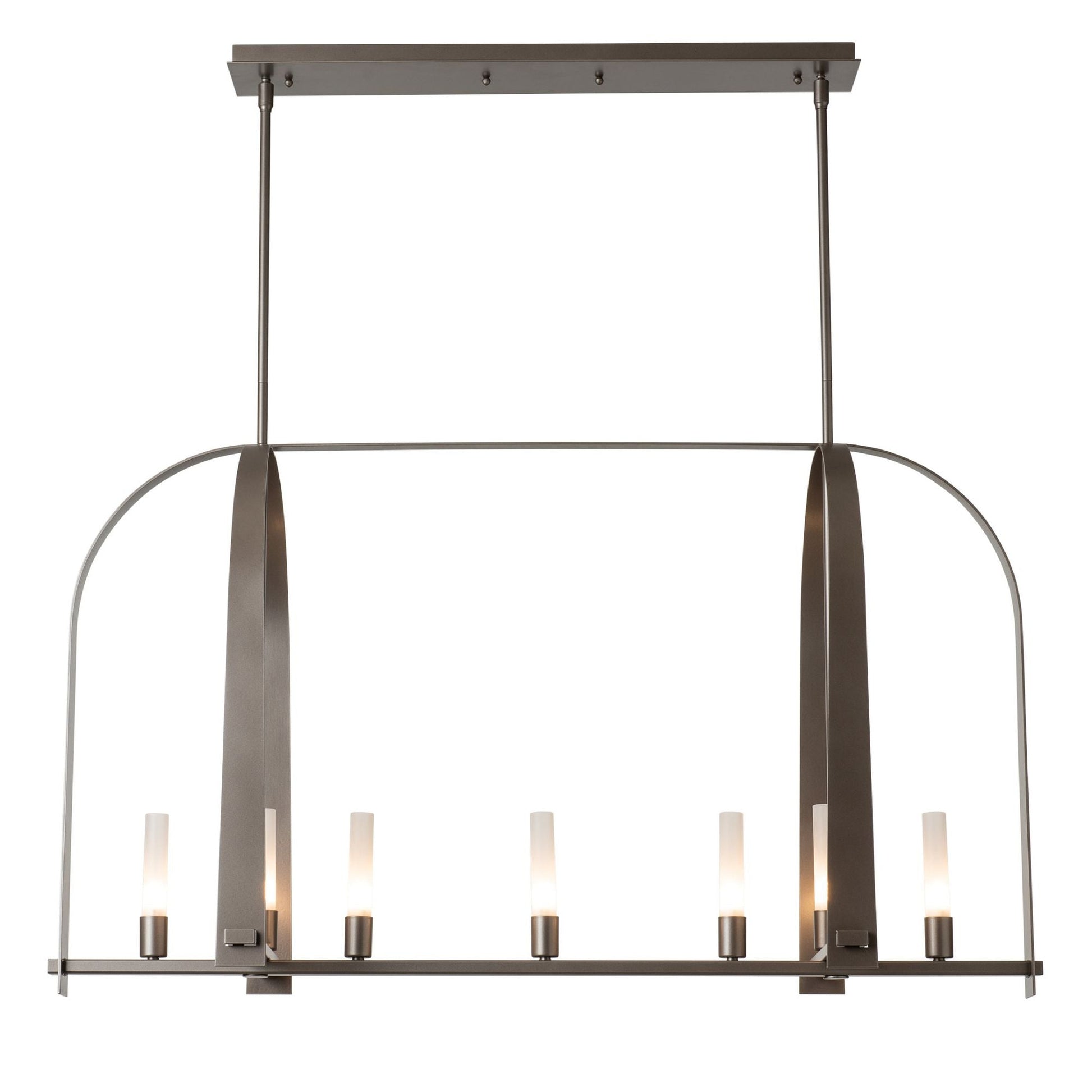 Triomphe 9-Light Linear Pendant 9-Light Frosted Glass (FD) in Dark Smoke