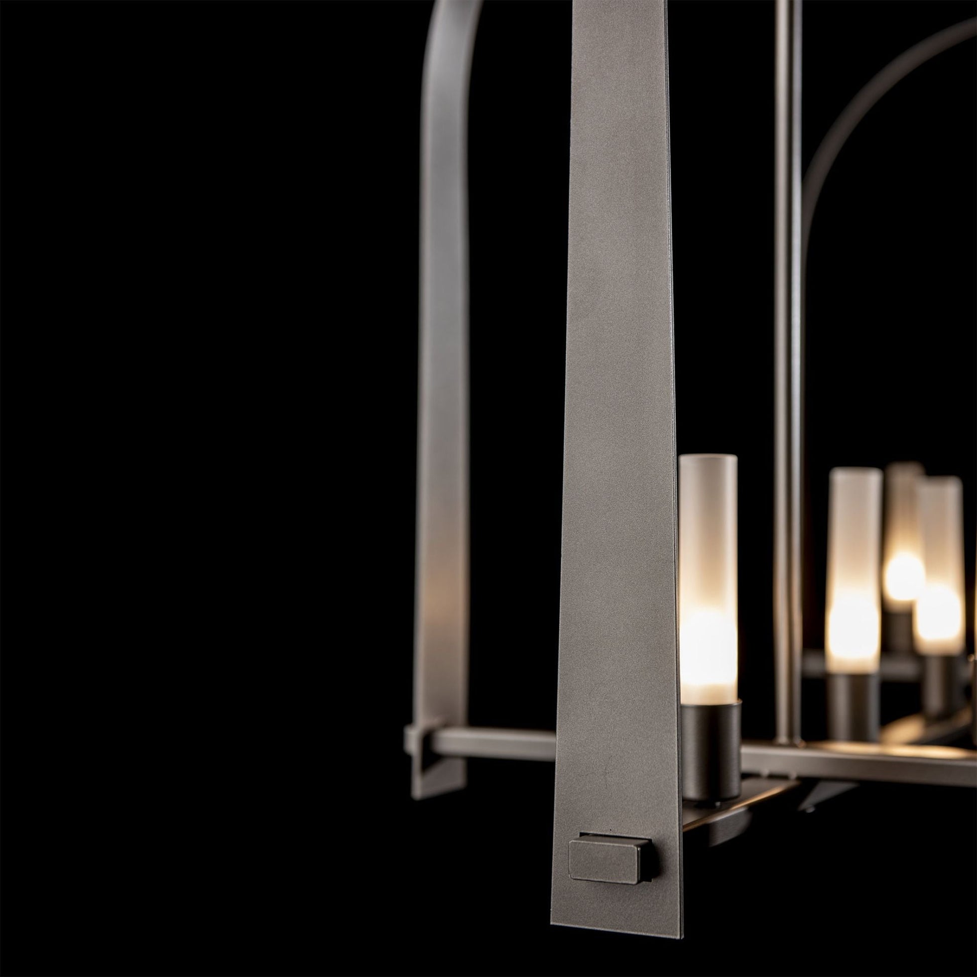 Triomphe 9-Light Linear Pendant 9-Light Frosted Glass (FD) in Dark Smoke