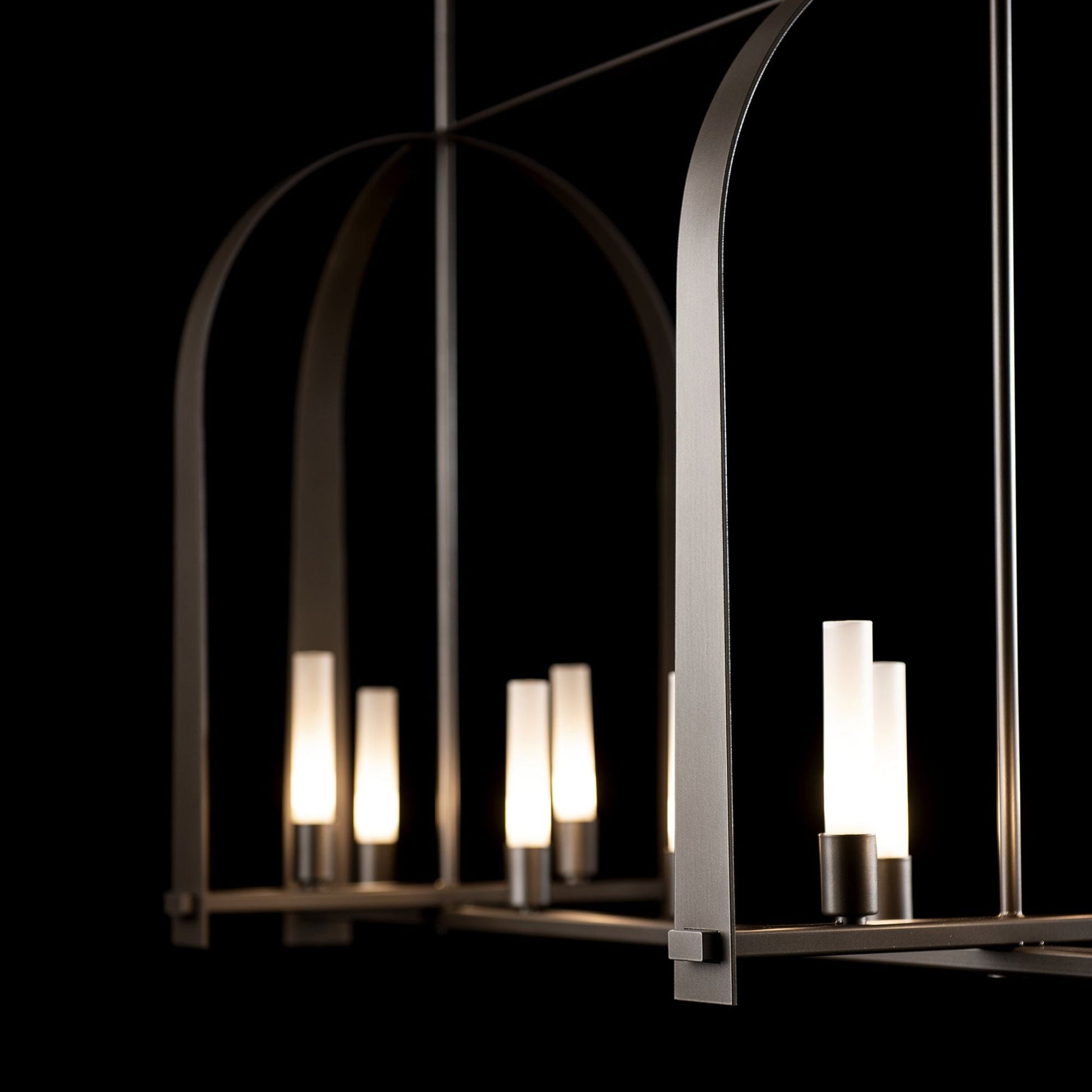 Triomphe 9-Light Linear Pendant 9-Light Frosted Glass (FD) in Dark Smoke