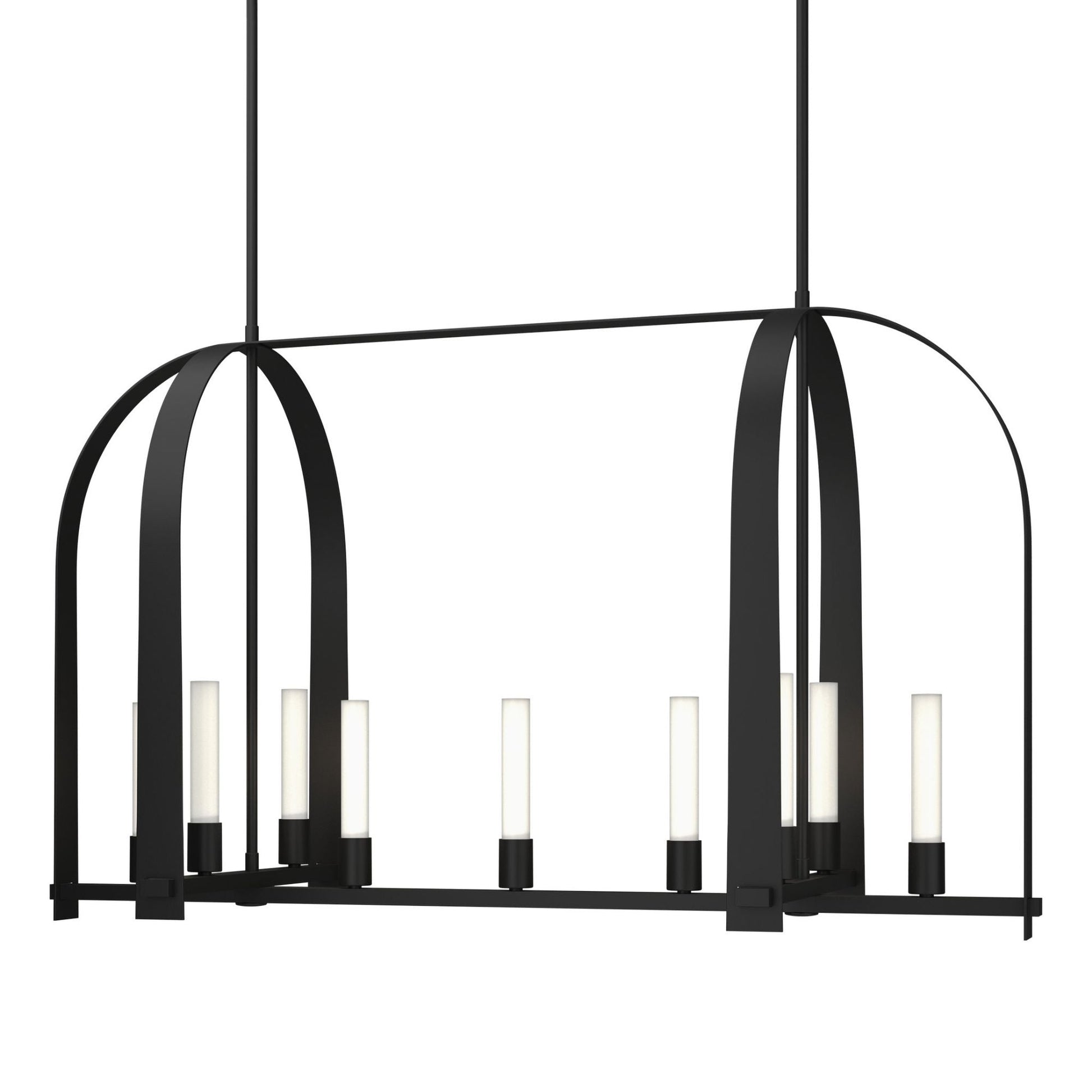 Triomphe 9-Light Linear Pendant 9-Light Frosted Glass (FD) in Black