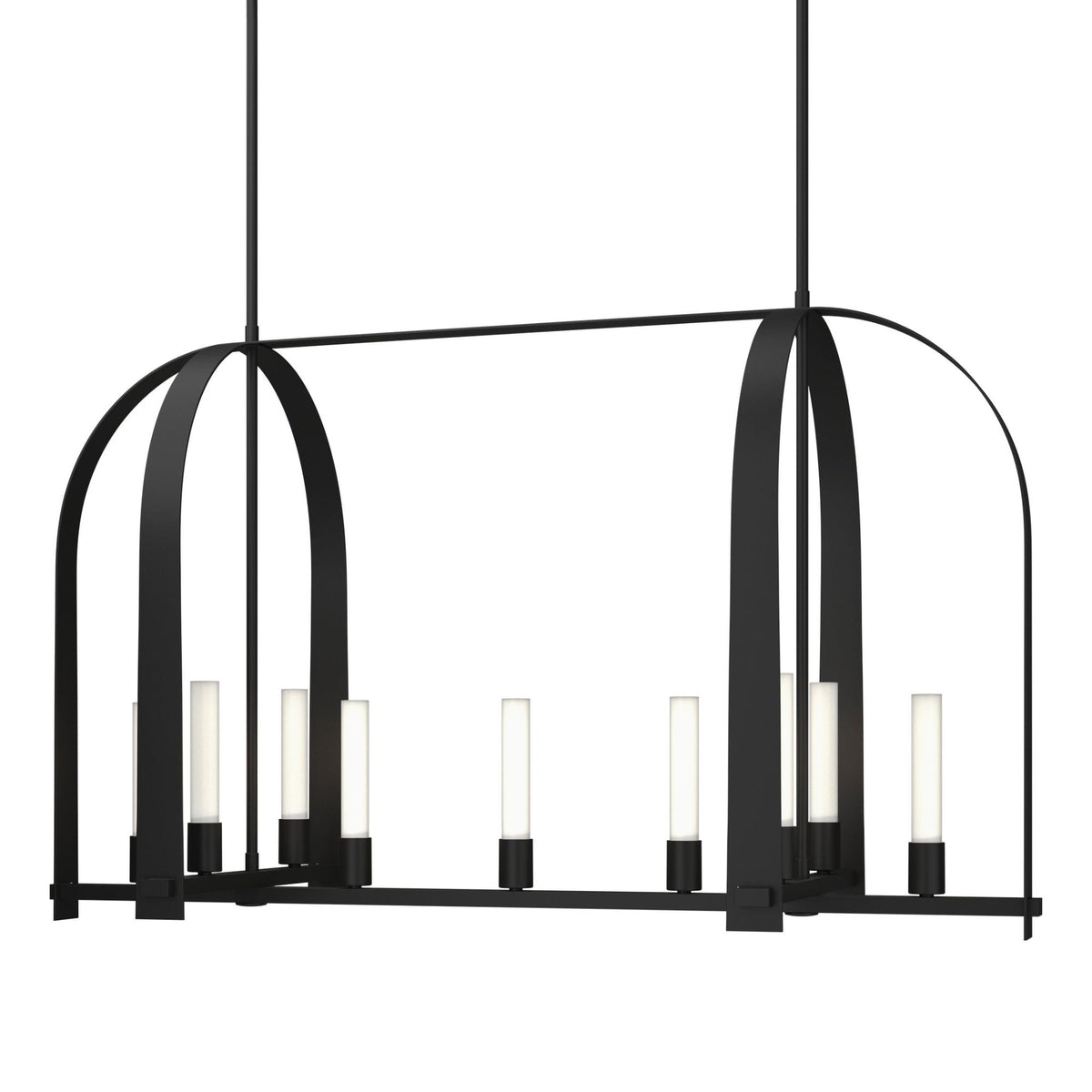Triomphe 9-Light Linear Pendant 9-Light Frosted Glass (FD) in Black